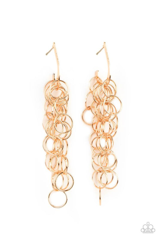 Long Live The Rebels - Gold ~ Paparazzi Hoop Earrings
