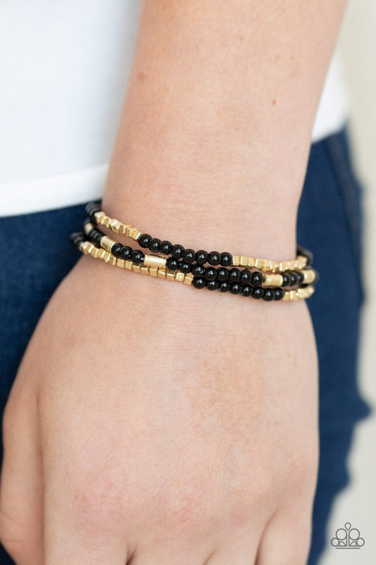Micro Beading - Black ~ Paparazzi Stetch Bracelet