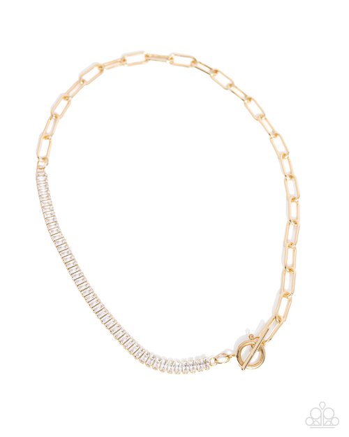 Mismatched Monarchy -  Gold  ~ Paparazzi Necklace