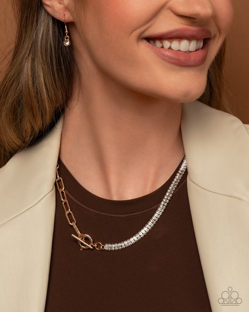 Mismatched Monarchy -  Gold  ~ Paparazzi Necklace