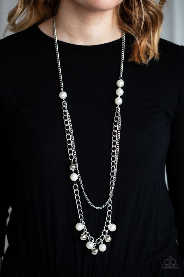 Modern Musical - White  ~ Paparazzi Layered Look (2+ Strands) Necklace