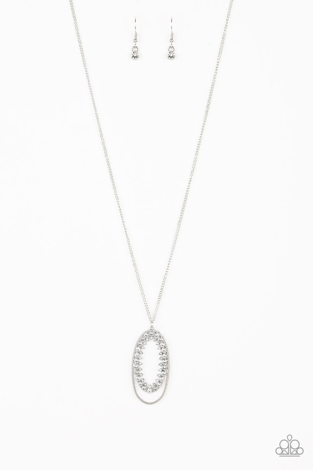 Money Mood - White  ~ Paparazzi Long/Opera Length (28-34") Necklace
