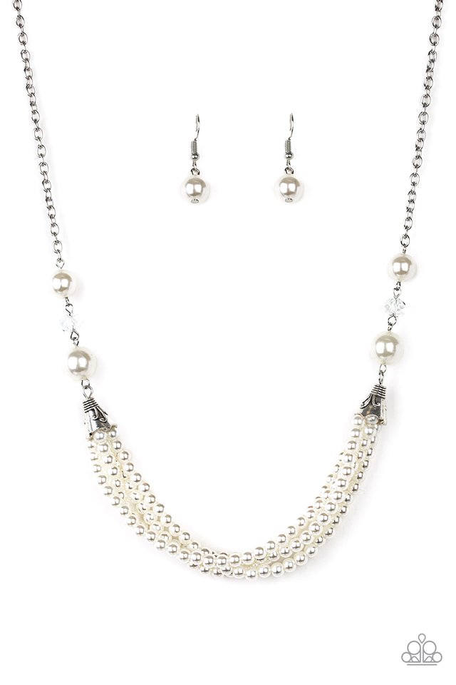 One-WOMAN Show - White  ~ Paparazzi Princess Length (18") Necklace