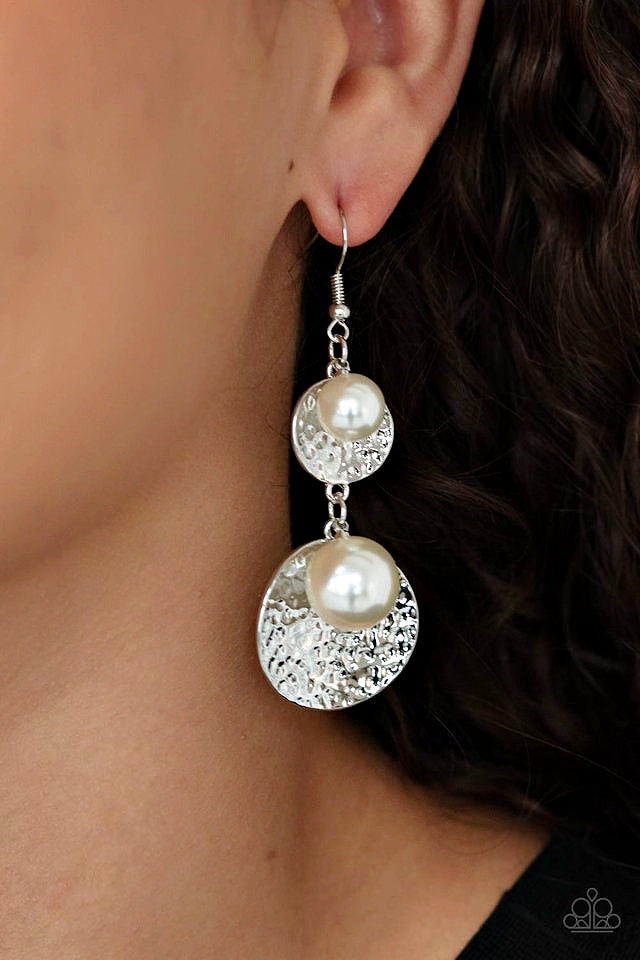 Pearl Dive - White  Earrings