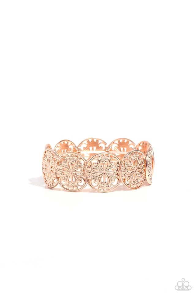 Portico Picnic - Rose Gold ~ Paparazzi Stretch Bracelet