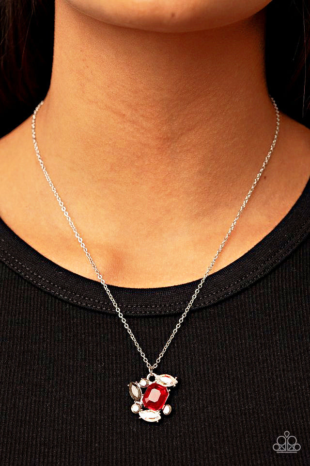 Prismatic Projection - Red  Necklace