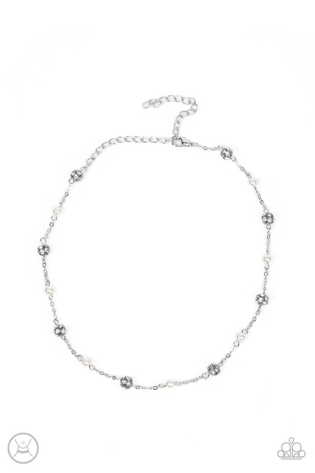 Rumored Romance -White  ~  Paparazzi Choker (14–16") Necklace