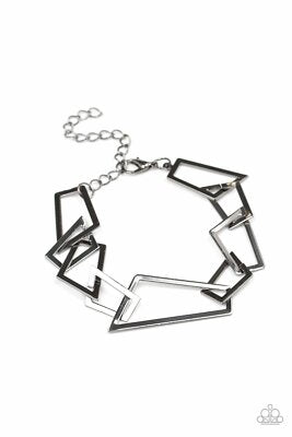 Shattering Records Necklace & Shattered Shine Bracelet " Black Set" ~ Paparazzi Set