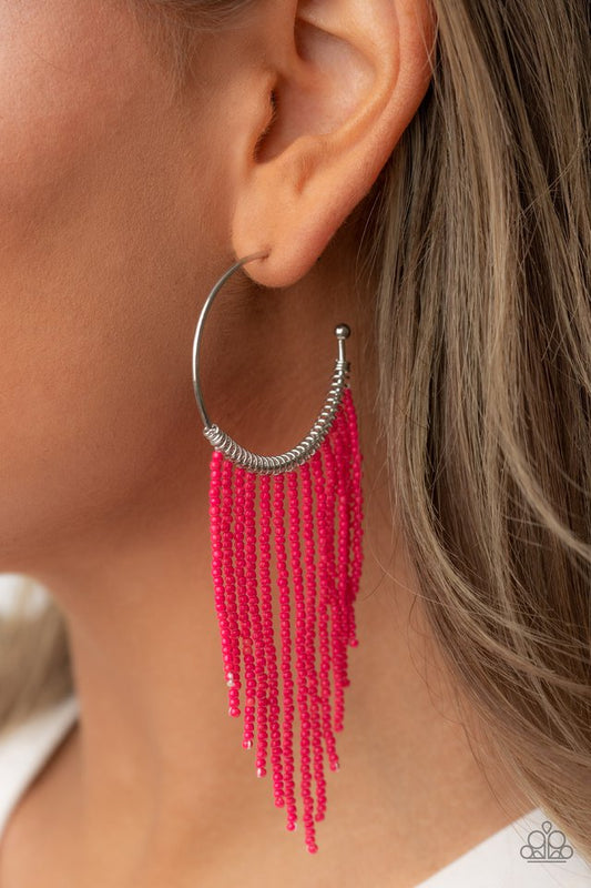 Saguaro Breeze - Pink ~ Paparazzi Hoop Earrings