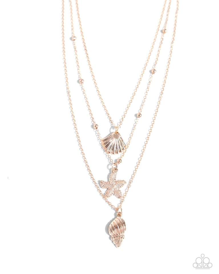 Seashell Sonata - Rose Gold ~ Paparazzi Necklace