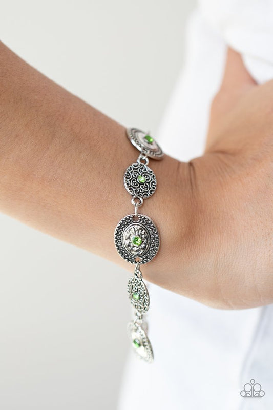 Secret Garden Glamour - Green  ~ Paparazzi Clasp Bracelet