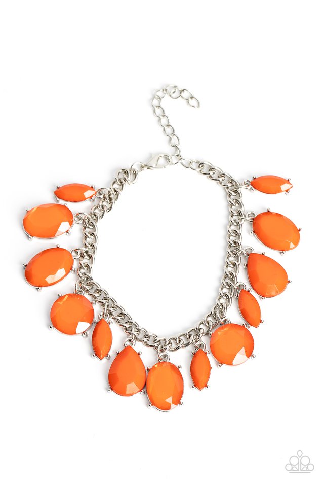 Serendipitous Shimmer - Orange ~ Paparazzi Clasp Bracelet