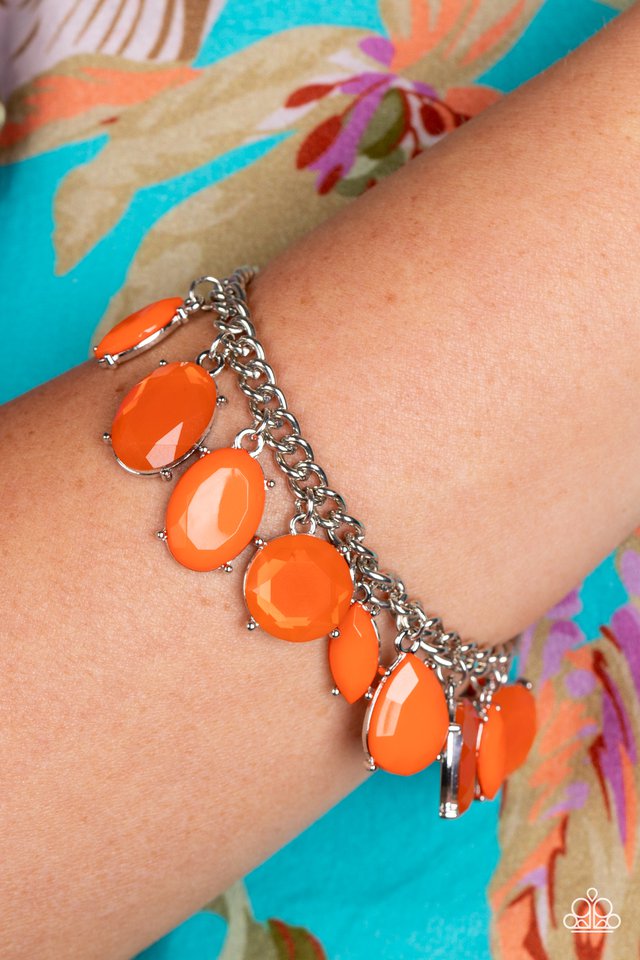 Serendipitous Shimmer - Orange ~ Paparazzi Clasp Bracelet