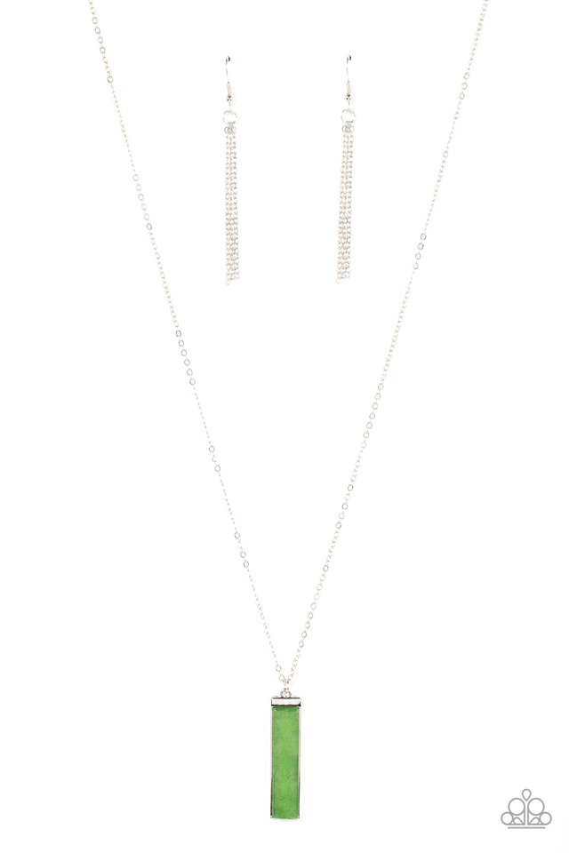 Set In GEMSTONE - Green  ~ Paparazzi Long / Opera (28–34") Necklace