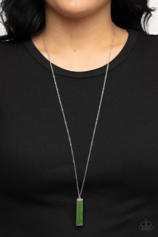 Set In GEMSTONE - Green  ~ Paparazzi Long / Opera (28–34") Necklace