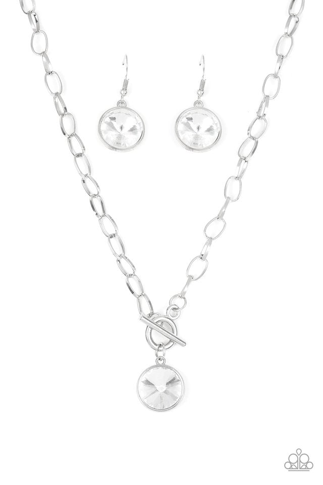 She Sparkles On - White  ~ Paparazzi 2 Piece Jewelry Set