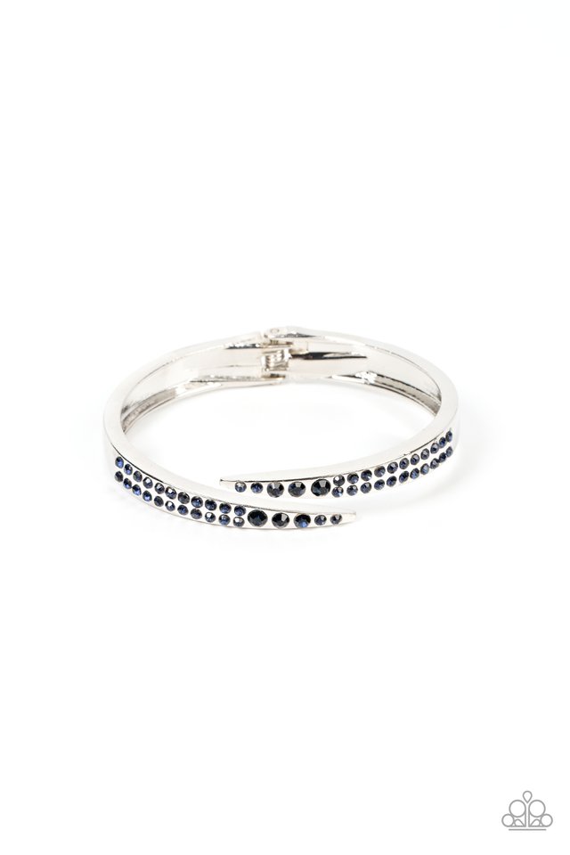 Sideswiping Shimmer - Blue ~ Paparazzi Hinged Bangle