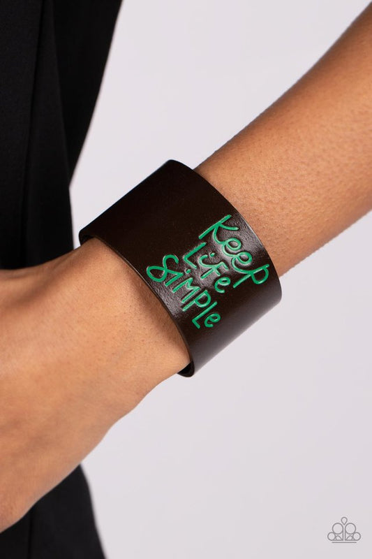 Simply Stunning - Green ~ Paparazzi Leather Wrap Bracelet