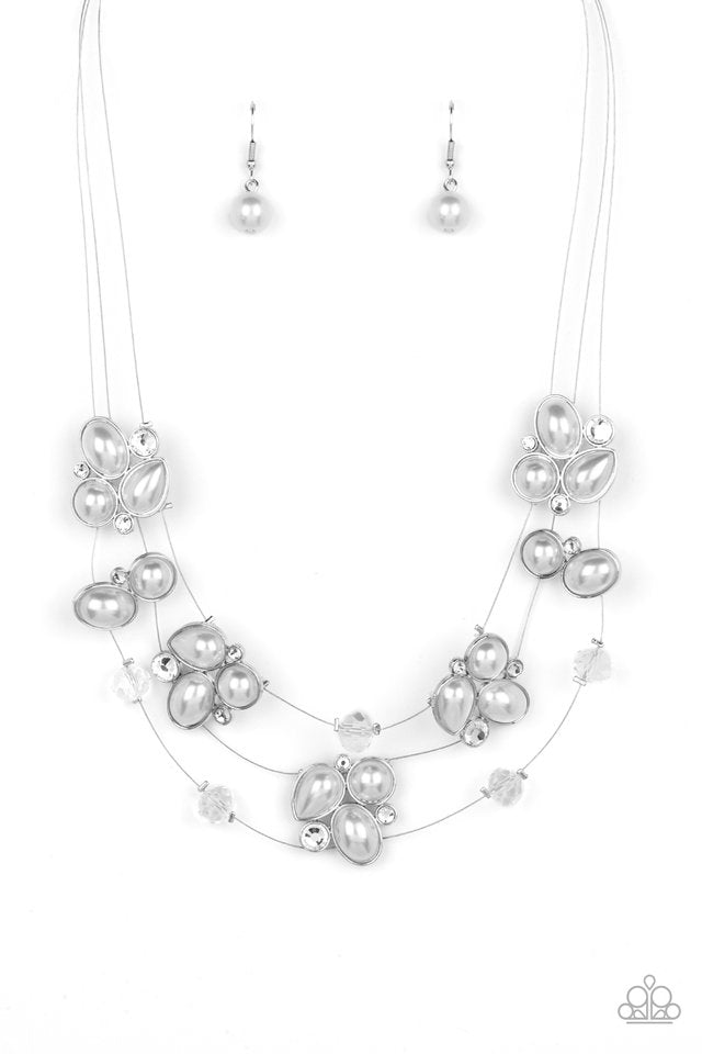 Snow Angels - White  ~ Paparazzi Princess Length (18") Necklace