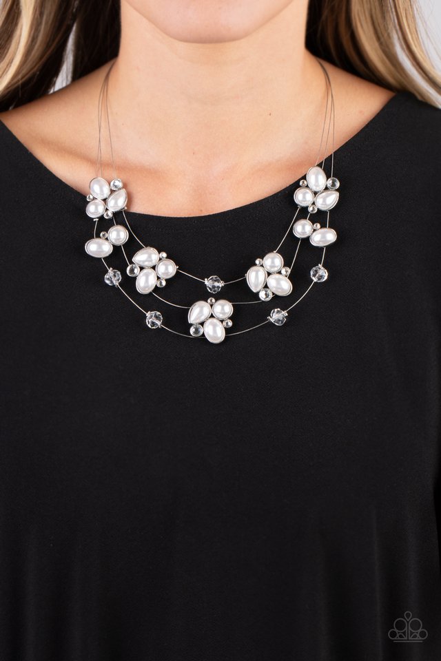 Snow Angels - White  ~ Paparazzi Princess Length (18") Necklace