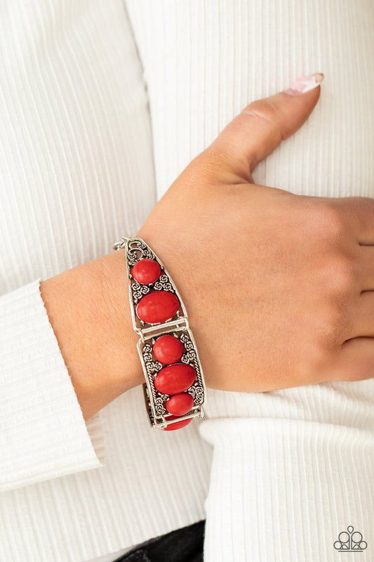 Southern Splendor - Red ~ Paparazzi Clasp Bracelet