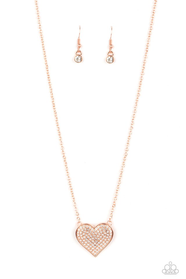 Spellbinding Sweetheart - Copper ~ Paparazzi Heart  Necklace