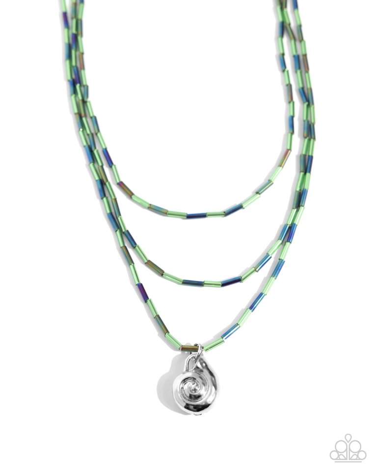 Spiral Safari - Green  ~ Paparazzi Mid-Length / Layering (20–24") Necklace