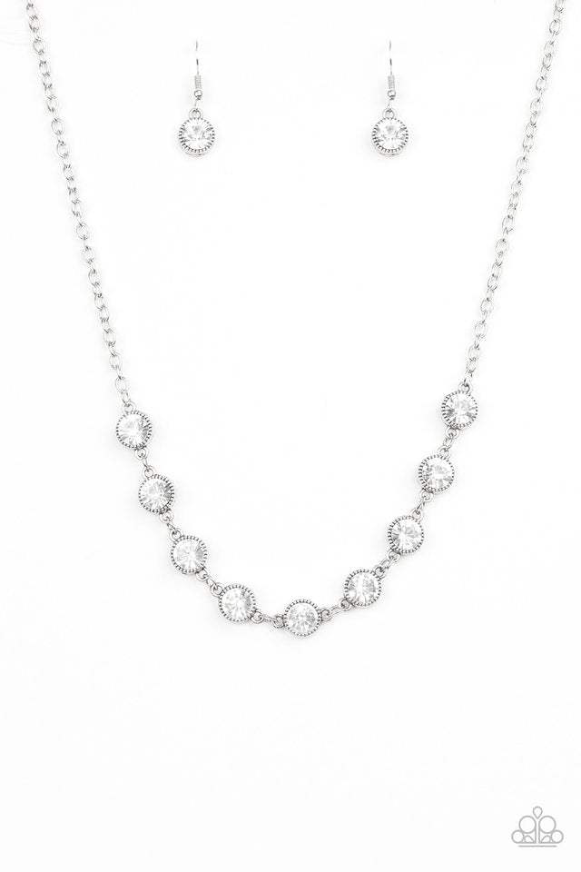 Starlit Socials - White  ~ Paparazzi Princess Length (18") Necklace