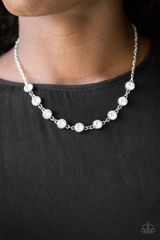 Starlit Socials - White  ~ Paparazzi Princess Length (18") Necklace