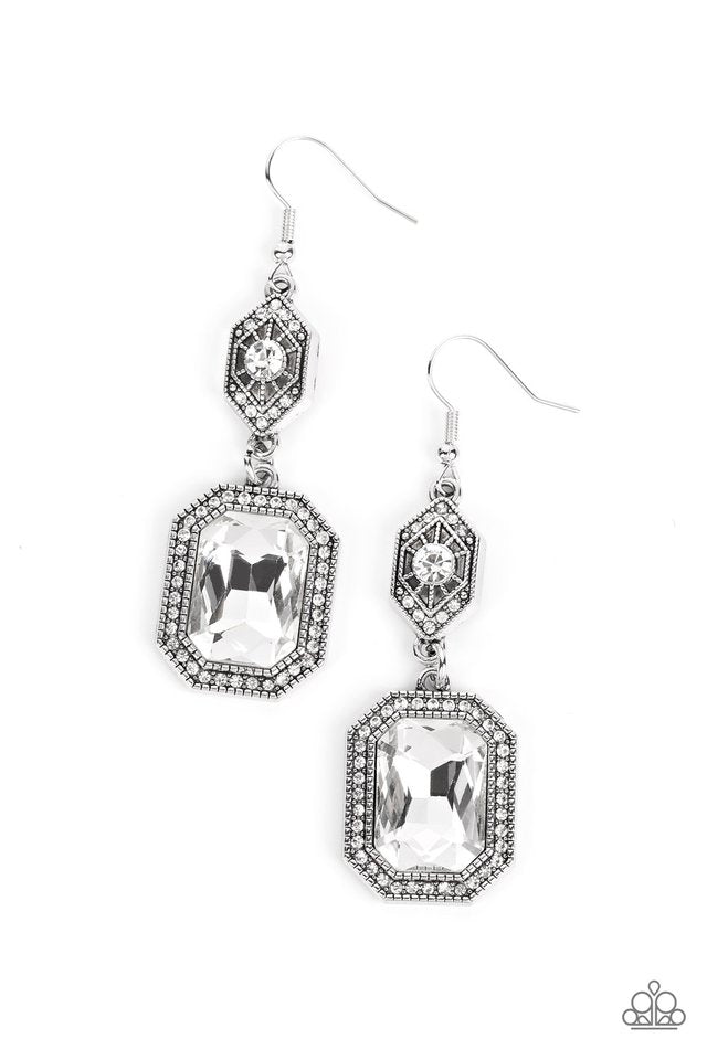 Starry-Eyed Sparkle - White  Earrings