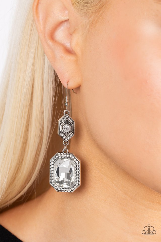Starry-Eyed Sparkle - White  Earrings