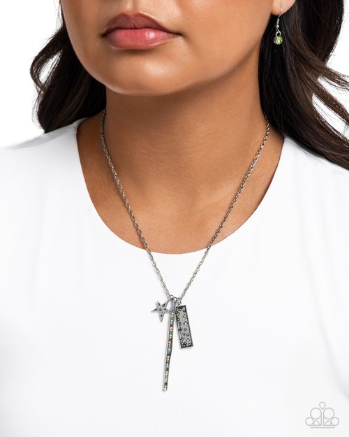 Stellar Sensei - Green  ~ Paparazzi Mid-Length (20–24") Necklace