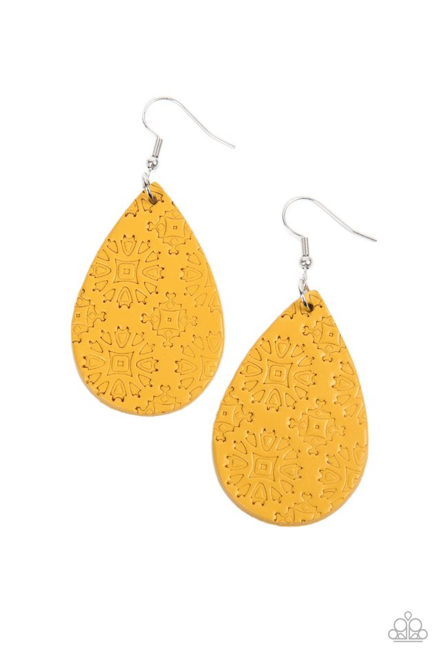 Stylishly Subtropical - Yellow  Earrings