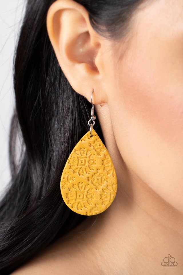 Stylishly Subtropical - Yellow  Earrings