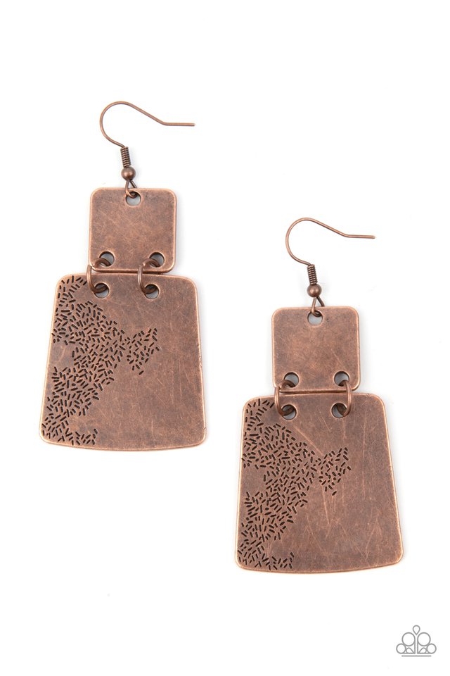Tagging Along - Copper  Earrings