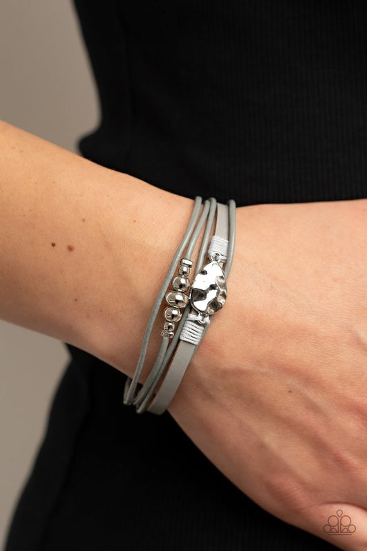Tahoe Tourist - Silver  ~ Paparazzi Leather Bracelet