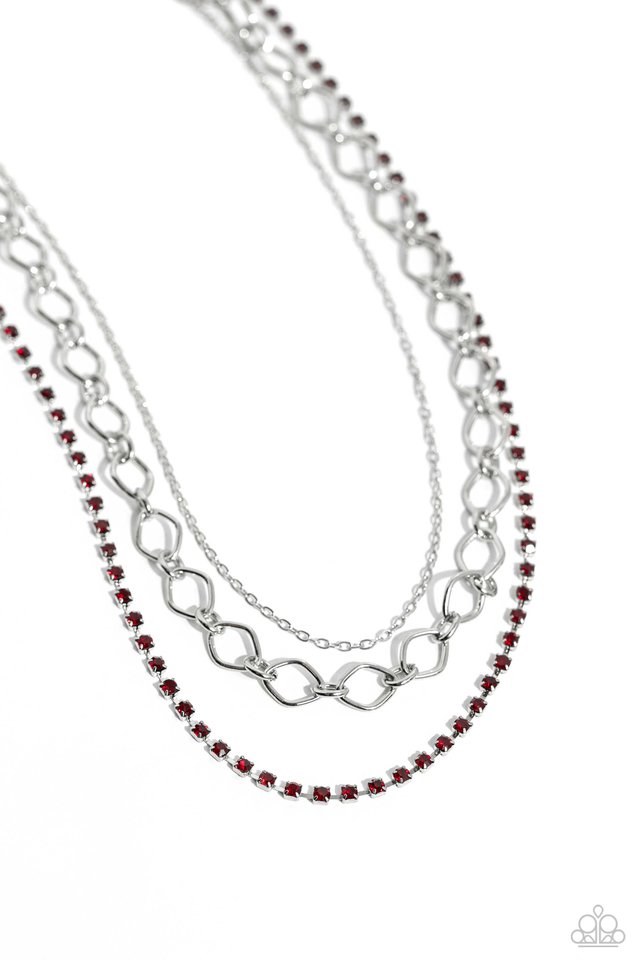 Tasteful Tiers - Red  Necklace