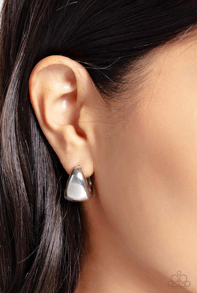 Thick as Thieves - Silver ~ Paparazzi Hoop Earrings