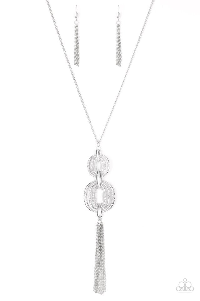 Timelessly Tasseled - Silver  Necklace
