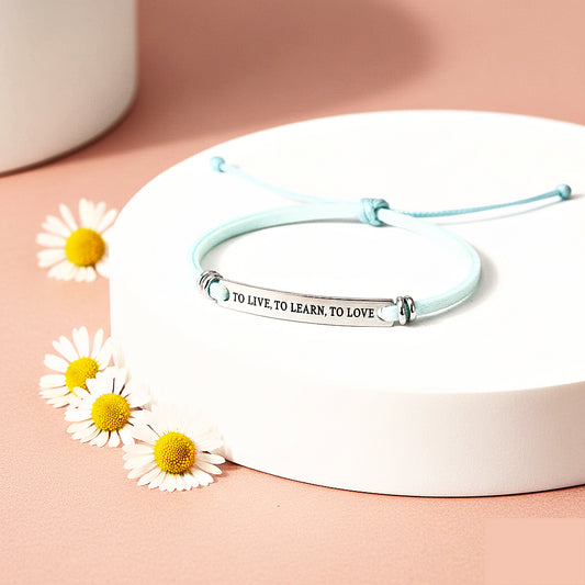 To Live, To Learn, To Love - Blue Bracelet