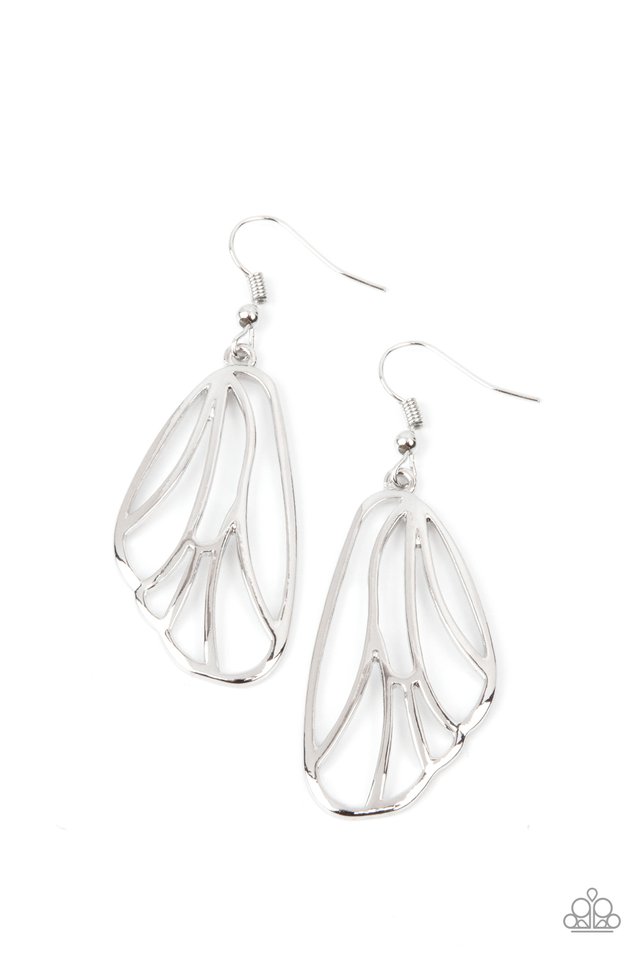 Turn Into A Butterfly — Silver Scalloped Wing Earrings