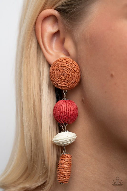 Twine Tango - Multi  ~ Paparazzi Post Earrings