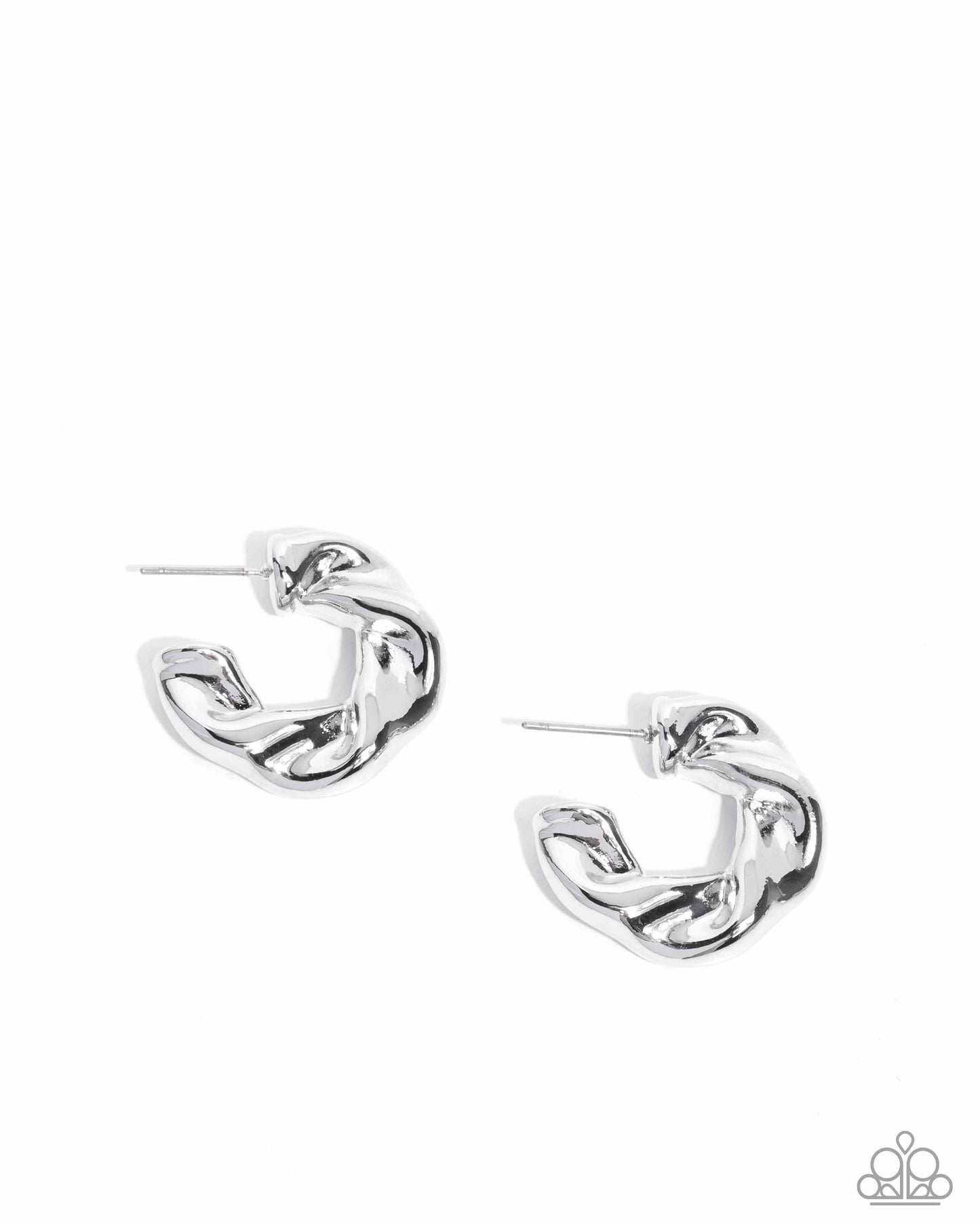 Twisted Talent - Silver ~ Paparazzi Hoop Earrings