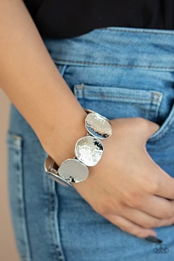 Treasure Cache - Silver ~ Paparazzi Stretch Bracelet