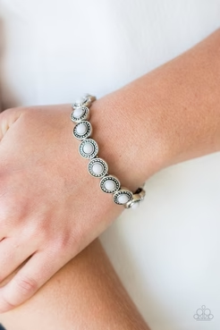 Paparazzi Bracelet ~ Globetrotter Goals - Silver