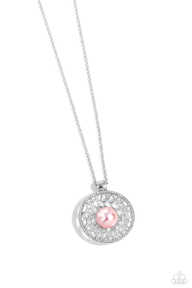 Wall Street Web - Pink  Necklace