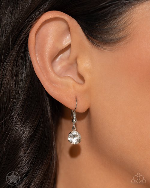 What A Gem - White  ~ Paparazzi  Princess Length (18") Necklace