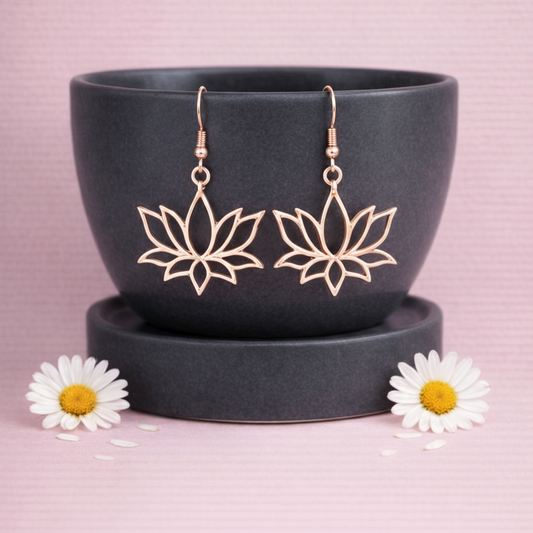 Lotus Ponds - Rose Gold  Earrings